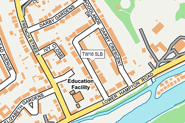 TW16 5LB map - OS OpenMap – Local (Ordnance Survey)