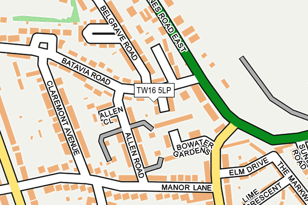 TW16 5LP map - OS OpenMap – Local (Ordnance Survey)