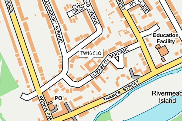 TW16 5LQ map - OS OpenMap – Local (Ordnance Survey)