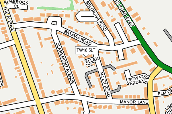 TW16 5LT map - OS OpenMap – Local (Ordnance Survey)