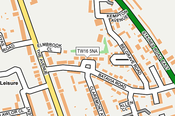 TW16 5NA map - OS OpenMap – Local (Ordnance Survey)