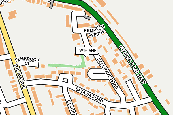 TW16 5NF map - OS OpenMap – Local (Ordnance Survey)