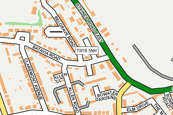 TW16 5NH map - OS OpenMap – Local (Ordnance Survey)
