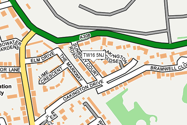 TW16 5NJ map - OS OpenMap – Local (Ordnance Survey)