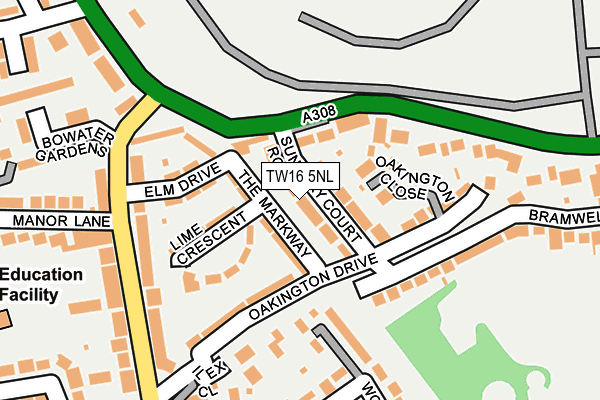 TW16 5NL map - OS OpenMap – Local (Ordnance Survey)