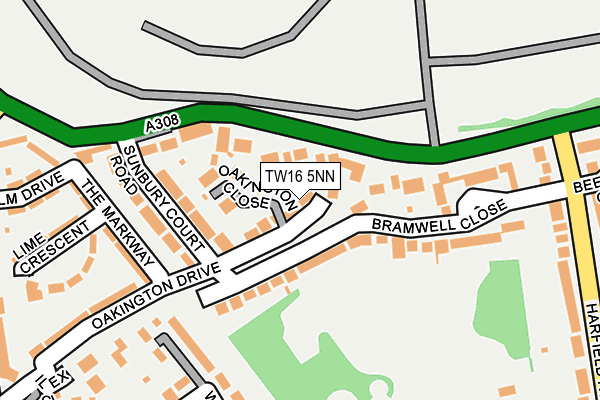 TW16 5NN map - OS OpenMap – Local (Ordnance Survey)