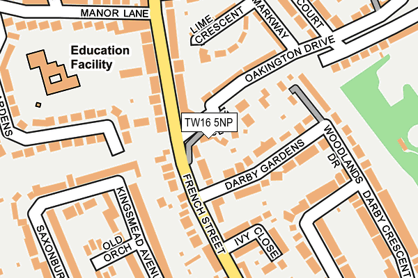 TW16 5NP map - OS OpenMap – Local (Ordnance Survey)
