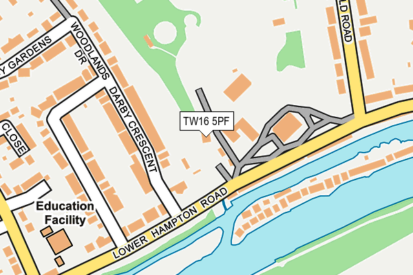 TW16 5PF map - OS OpenMap – Local (Ordnance Survey)