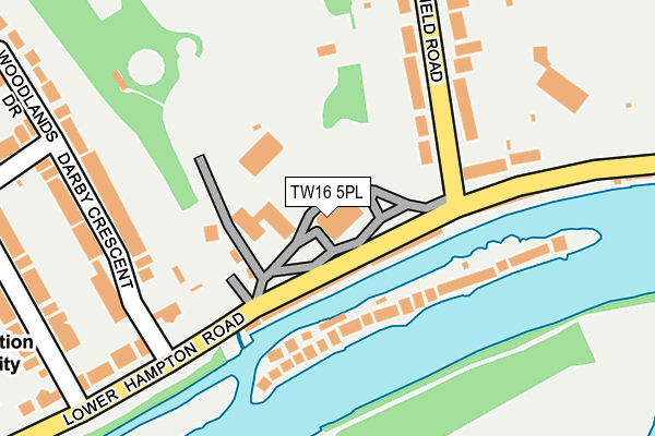 TW16 5PL map - OS OpenMap – Local (Ordnance Survey)