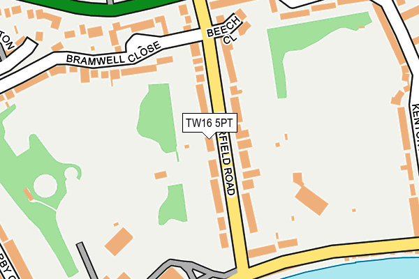 TW16 5PT map - OS OpenMap – Local (Ordnance Survey)