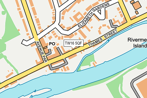 TW16 5QF map - OS OpenMap – Local (Ordnance Survey)