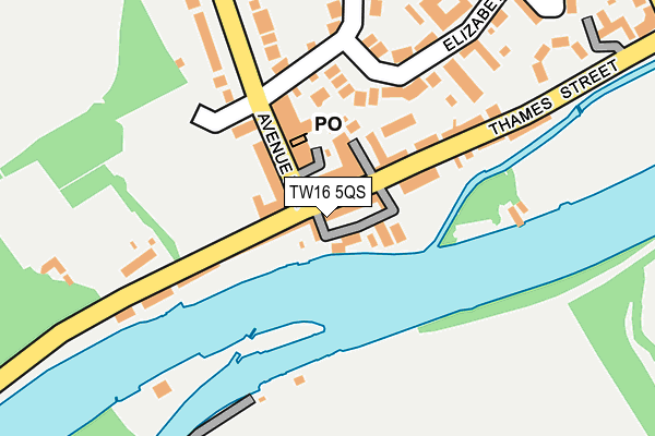 TW16 5QS map - OS OpenMap – Local (Ordnance Survey)