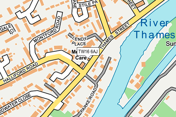 TW16 6AJ map - OS OpenMap – Local (Ordnance Survey)