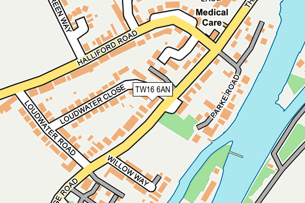 TW16 6AN map - OS OpenMap – Local (Ordnance Survey)