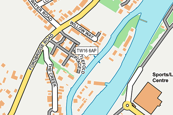 TW16 6AP map - OS OpenMap – Local (Ordnance Survey)