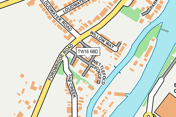 TW16 6BD map - OS OpenMap – Local (Ordnance Survey)