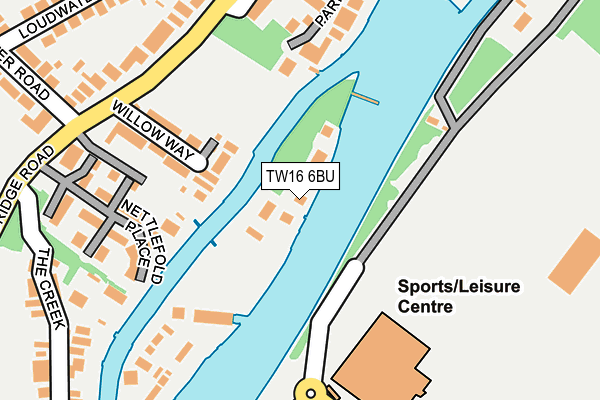 TW16 6BU map - OS OpenMap – Local (Ordnance Survey)