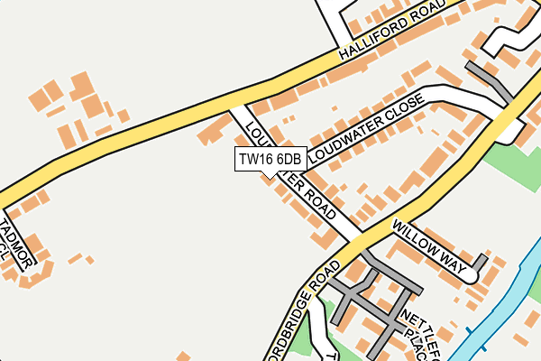 TW16 6DB map - OS OpenMap – Local (Ordnance Survey)