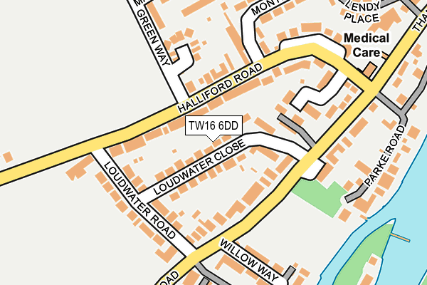 TW16 6DD map - OS OpenMap – Local (Ordnance Survey)