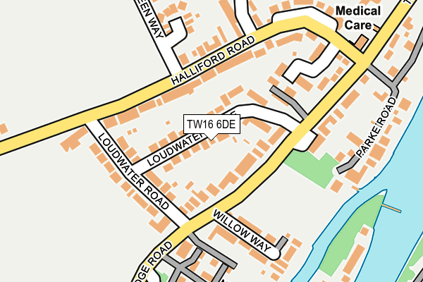 TW16 6DE map - OS OpenMap – Local (Ordnance Survey)