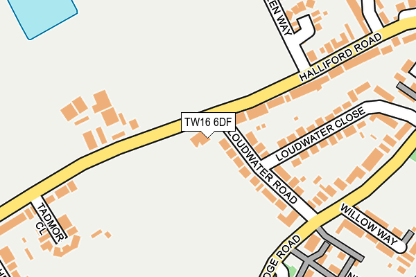 TW16 6DF map - OS OpenMap – Local (Ordnance Survey)