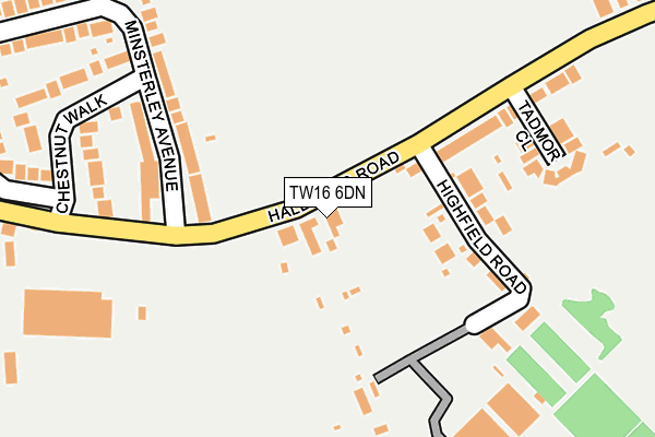 TW16 6DN map - OS OpenMap – Local (Ordnance Survey)