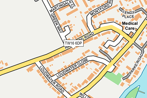 TW16 6DP map - OS OpenMap – Local (Ordnance Survey)