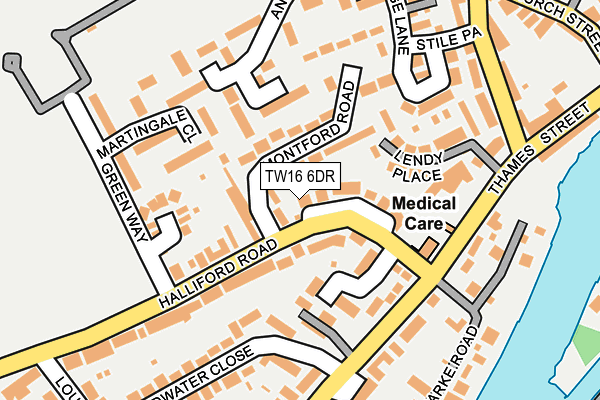 TW16 6DR map - OS OpenMap – Local (Ordnance Survey)