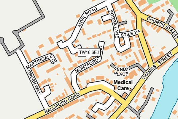 TW16 6EJ map - OS OpenMap – Local (Ordnance Survey)