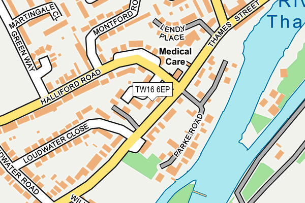 TW16 6EP map - OS OpenMap – Local (Ordnance Survey)