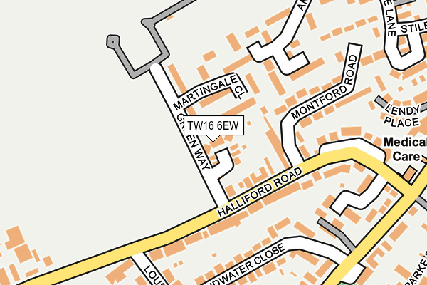 TW16 6EW map - OS OpenMap – Local (Ordnance Survey)
