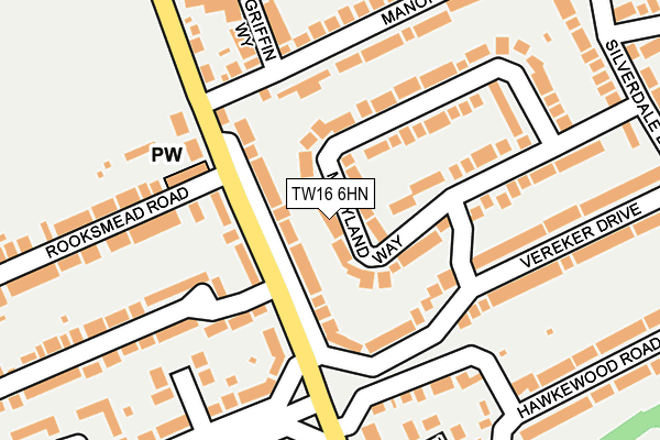 TW16 6HN map - OS OpenMap – Local (Ordnance Survey)