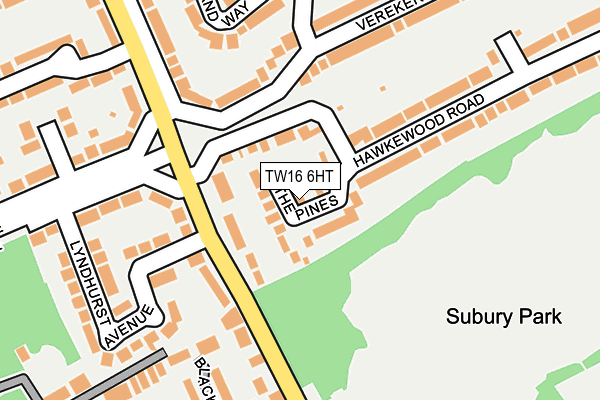 TW16 6HT map - OS OpenMap – Local (Ordnance Survey)