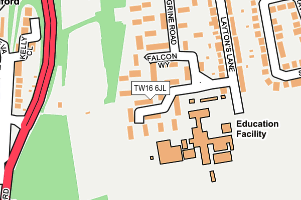 TW16 6JL map - OS OpenMap – Local (Ordnance Survey)