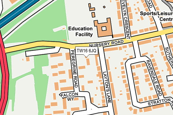 TW16 6JQ map - OS OpenMap – Local (Ordnance Survey)