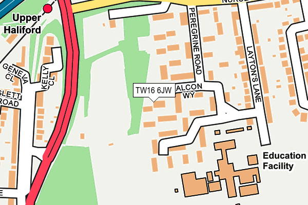 TW16 6JW map - OS OpenMap – Local (Ordnance Survey)