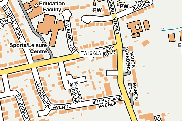 TW16 6LA map - OS OpenMap – Local (Ordnance Survey)