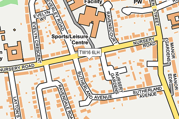 TW16 6LH map - OS OpenMap – Local (Ordnance Survey)