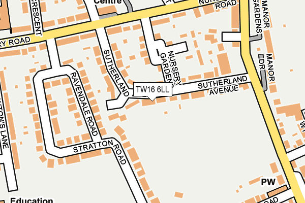 TW16 6LL map - OS OpenMap – Local (Ordnance Survey)