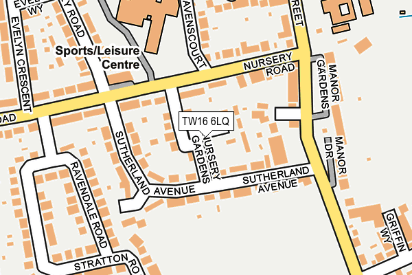 TW16 6LQ map - OS OpenMap – Local (Ordnance Survey)