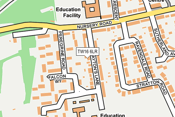 TW16 6LR map - OS OpenMap – Local (Ordnance Survey)