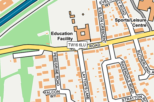 TW16 6LU map - OS OpenMap – Local (Ordnance Survey)