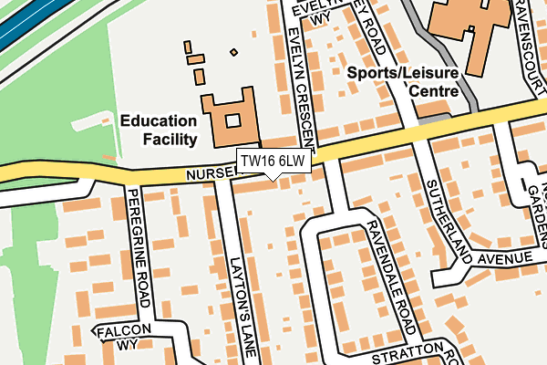 TW16 6LW map - OS OpenMap – Local (Ordnance Survey)
