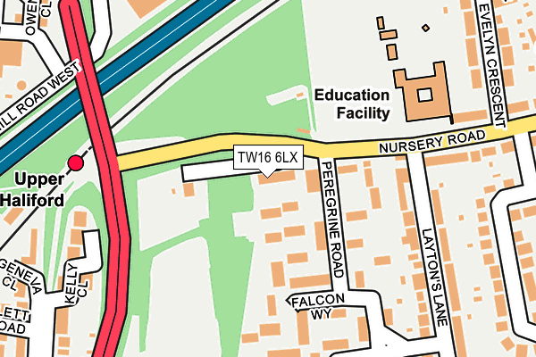 TW16 6LX map - OS OpenMap – Local (Ordnance Survey)
