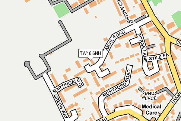TW16 6NH map - OS OpenMap – Local (Ordnance Survey)