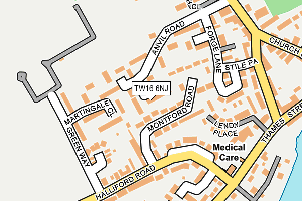 TW16 6NJ map - OS OpenMap – Local (Ordnance Survey)