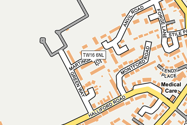 TW16 6NL map - OS OpenMap – Local (Ordnance Survey)