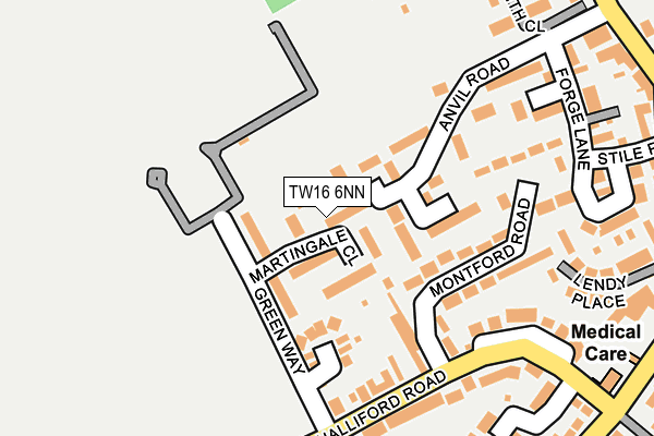 TW16 6NN map - OS OpenMap – Local (Ordnance Survey)