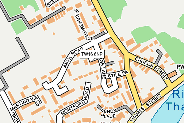 TW16 6NP map - OS OpenMap – Local (Ordnance Survey)