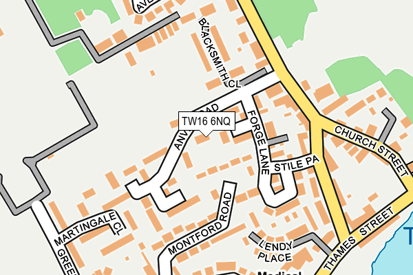 TW16 6NQ map - OS OpenMap – Local (Ordnance Survey)